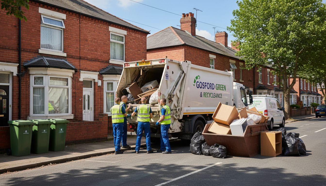 Professional House Clearance team in Gosford Green loading waste into van