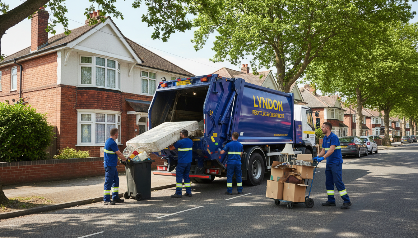 Professional House Clearance team in Lyndon loading waste into van