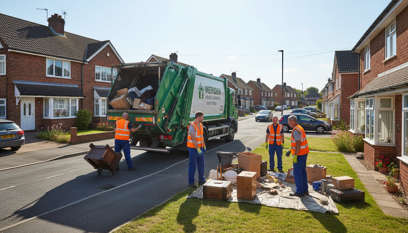 Professional House Clearance team in Meriden loading waste into van
