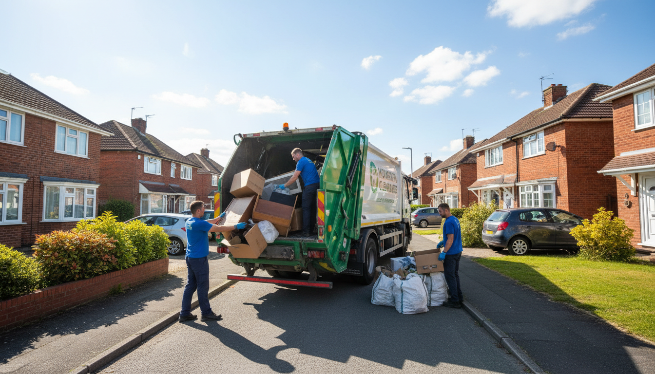 Professional House Clearance team in Monkspath loading waste into van