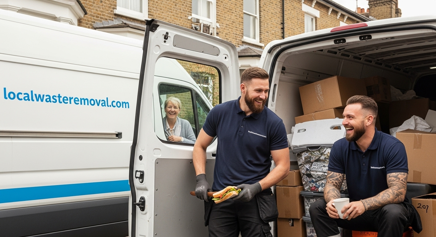 Professional House Clearance team in Moseley loading waste into van