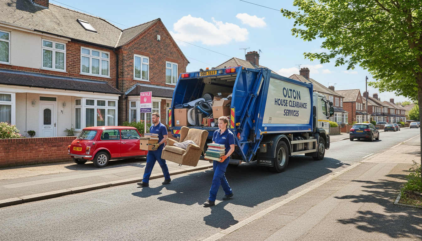 Professional House Clearance team in Olton loading waste into van