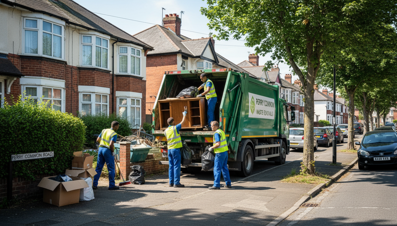 Professional House Clearance team in Perry Common loading waste into van