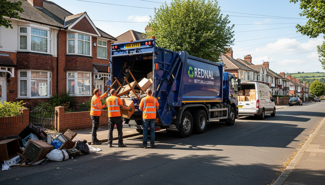 Professional House Clearance team in Rednal loading waste into van