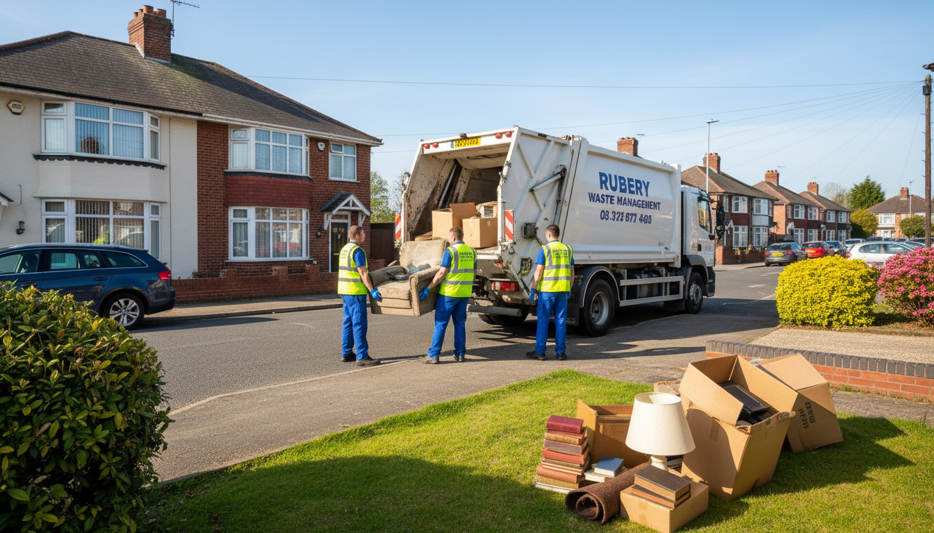 Professional House Clearance team in Rubery loading waste into van