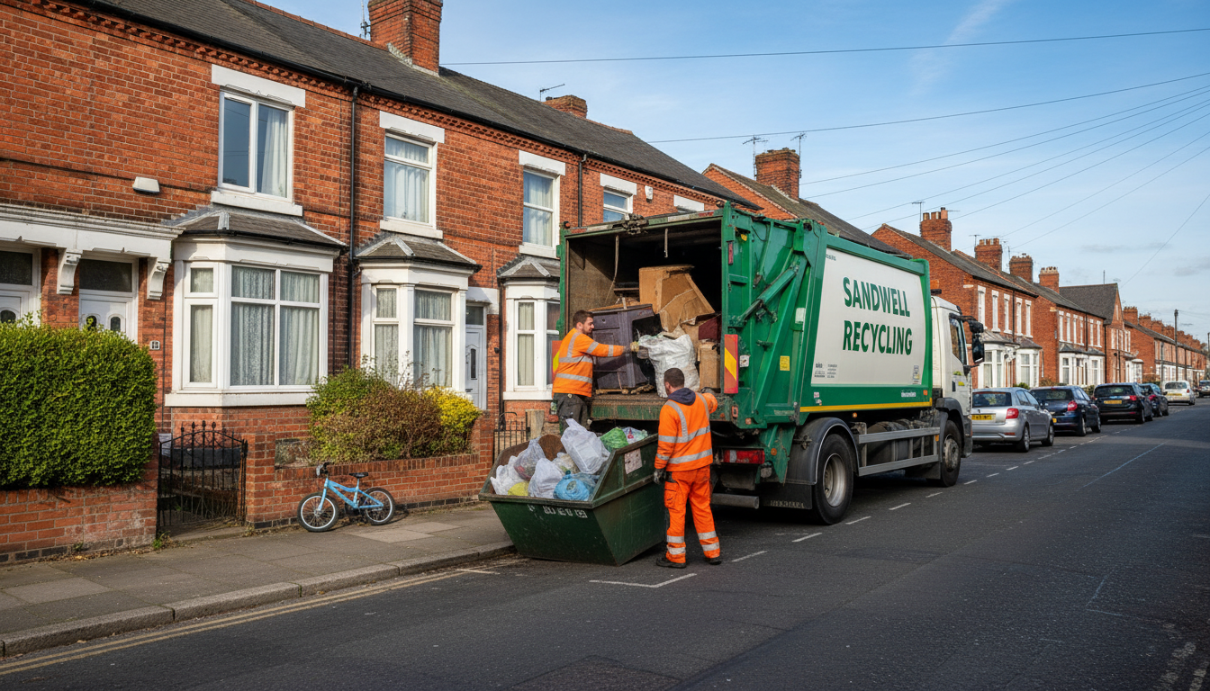 Professional House Clearance team in Sandwell loading waste into van