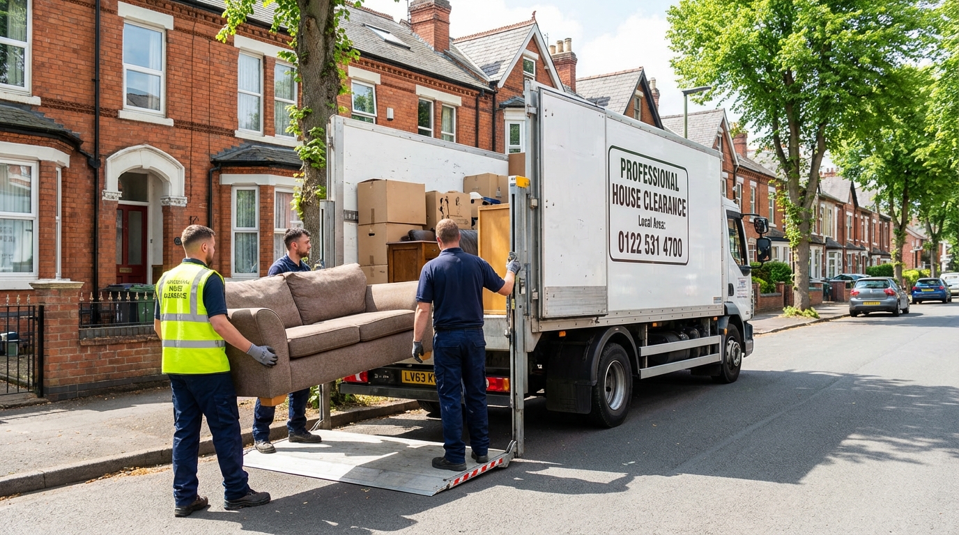 Professional House Clearance team in Selly Park loading waste into van
