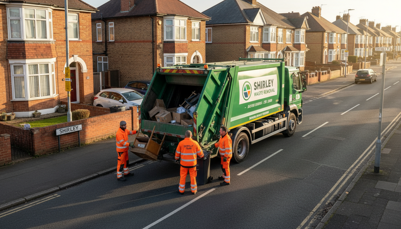Professional House Clearance team in Shirley loading waste into van