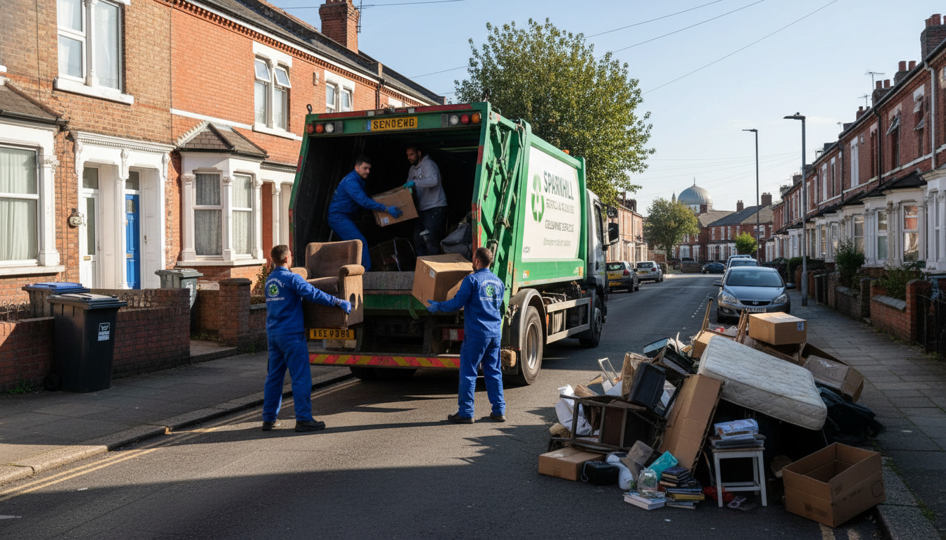 Professional House Clearance team in Sparkhill loading waste into van
