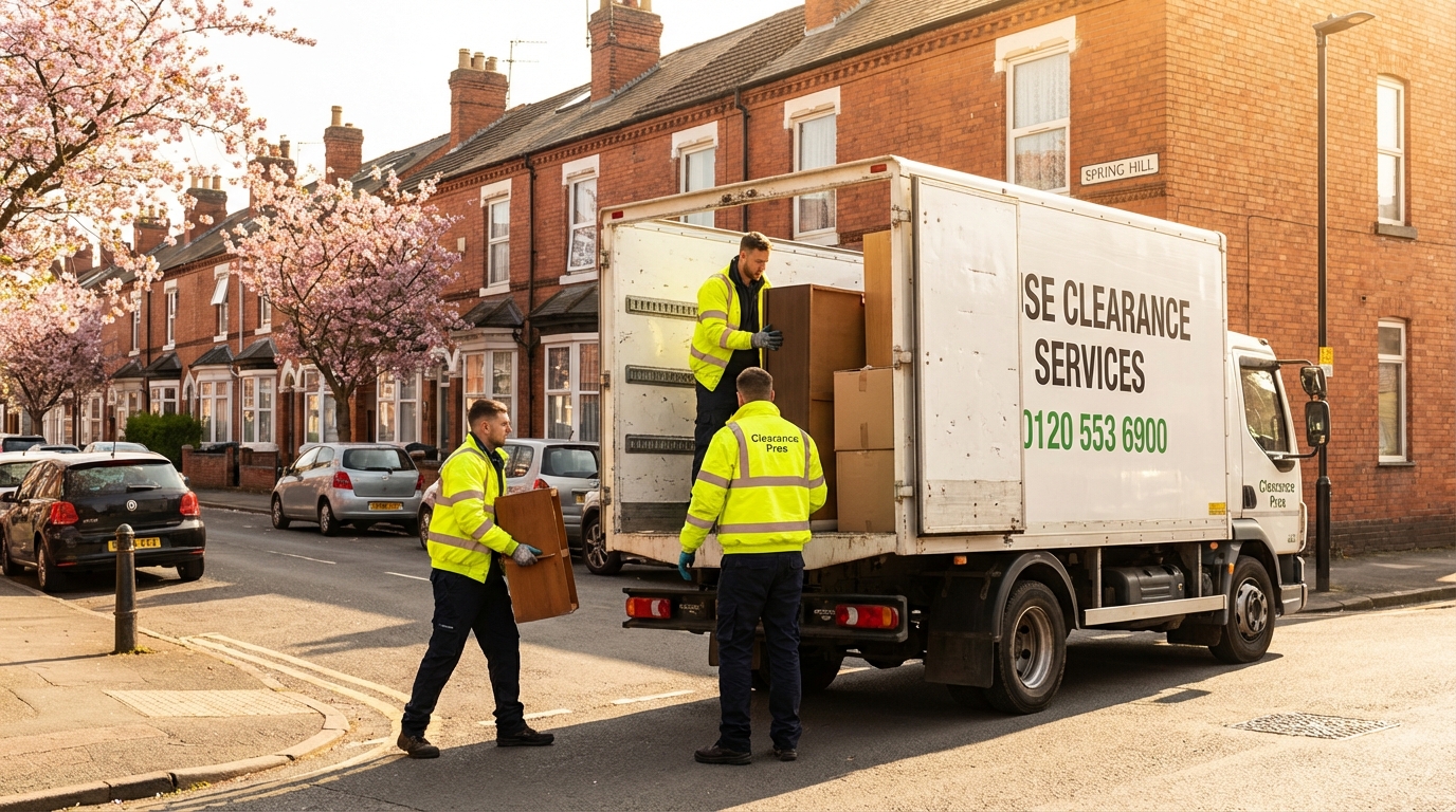 Professional House Clearance team in Spring Hill loading waste into van