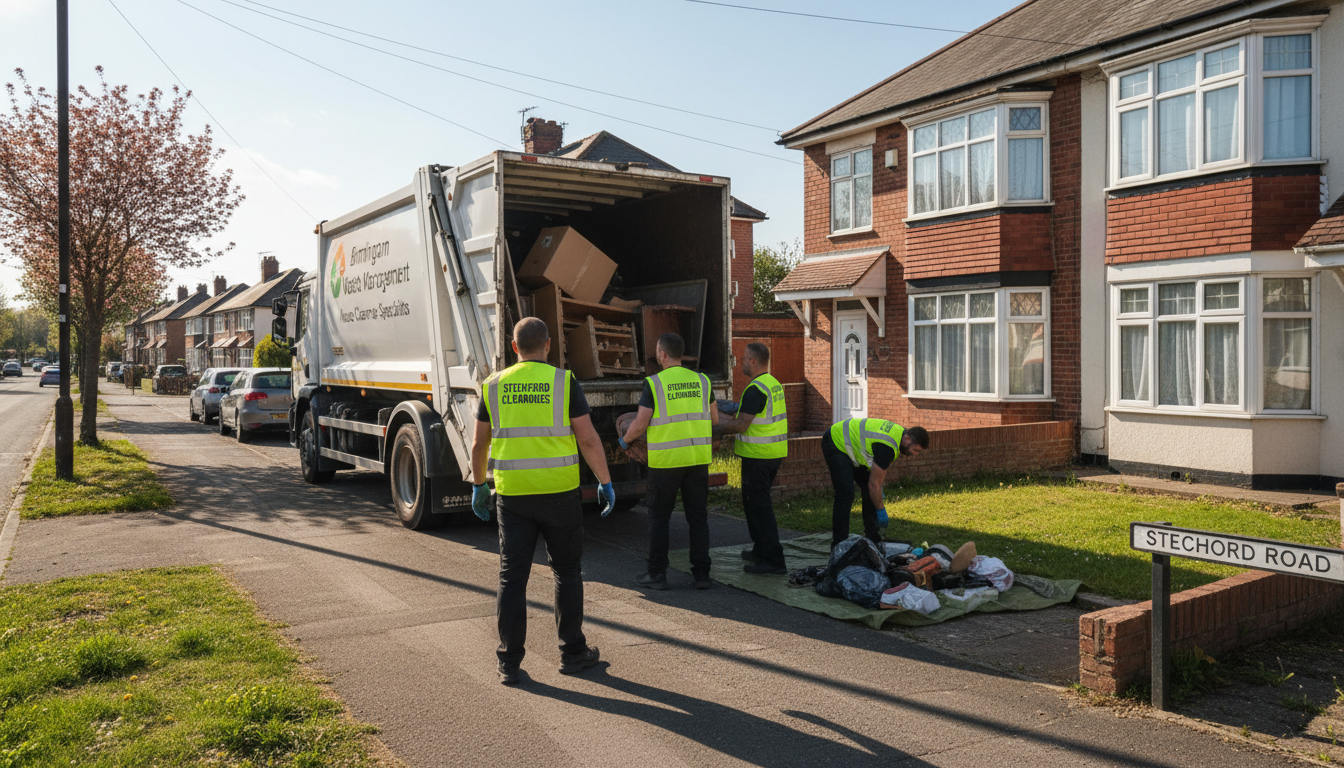 Professional House Clearance team in Stechford loading waste into van