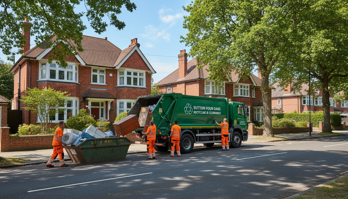 Professional House Clearance team in Sutton Four Oaks loading waste into van