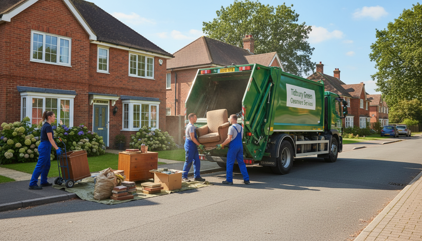 Professional House Clearance team in Tidbury Green loading waste into van