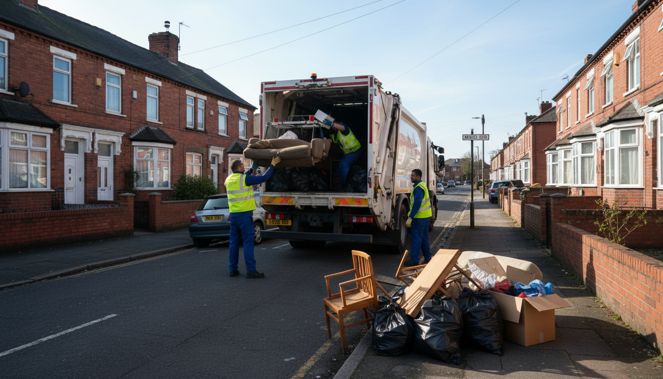 Professional House Clearance team in Ward End loading waste into van