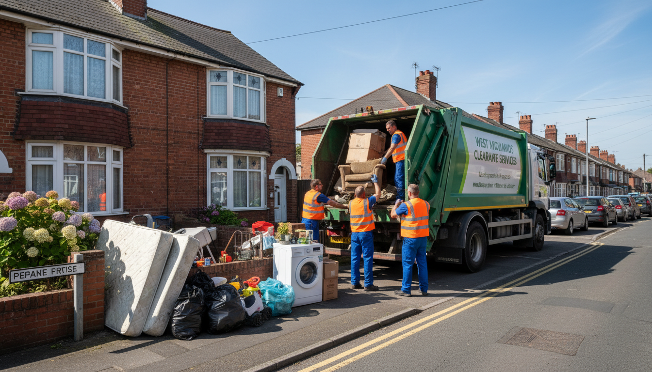 Professional House Clearance team in West Bromwich loading waste into van