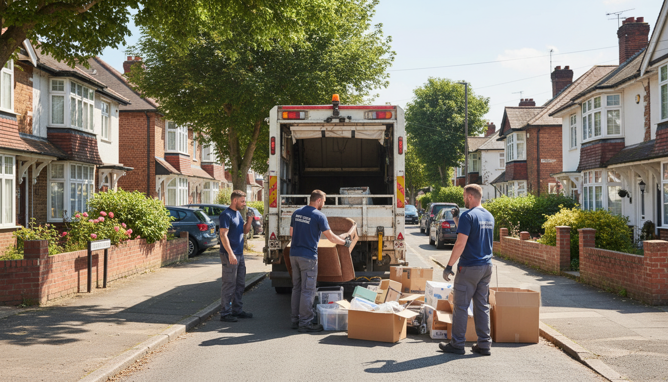 Professional House Clearance team in West Heath loading waste into van