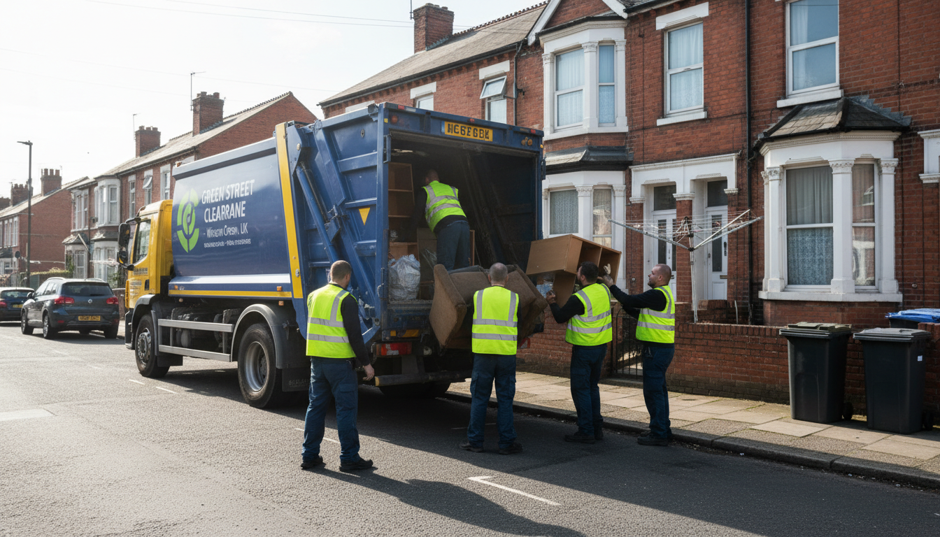 Professional House Clearance team in Winson Green loading waste into van
