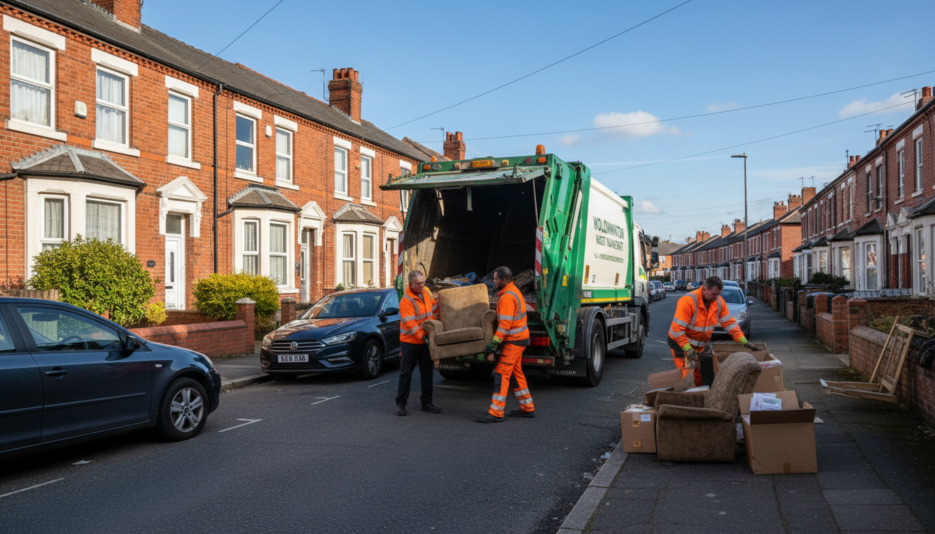 Professional House Clearance team in Wolverhampton loading waste into van
