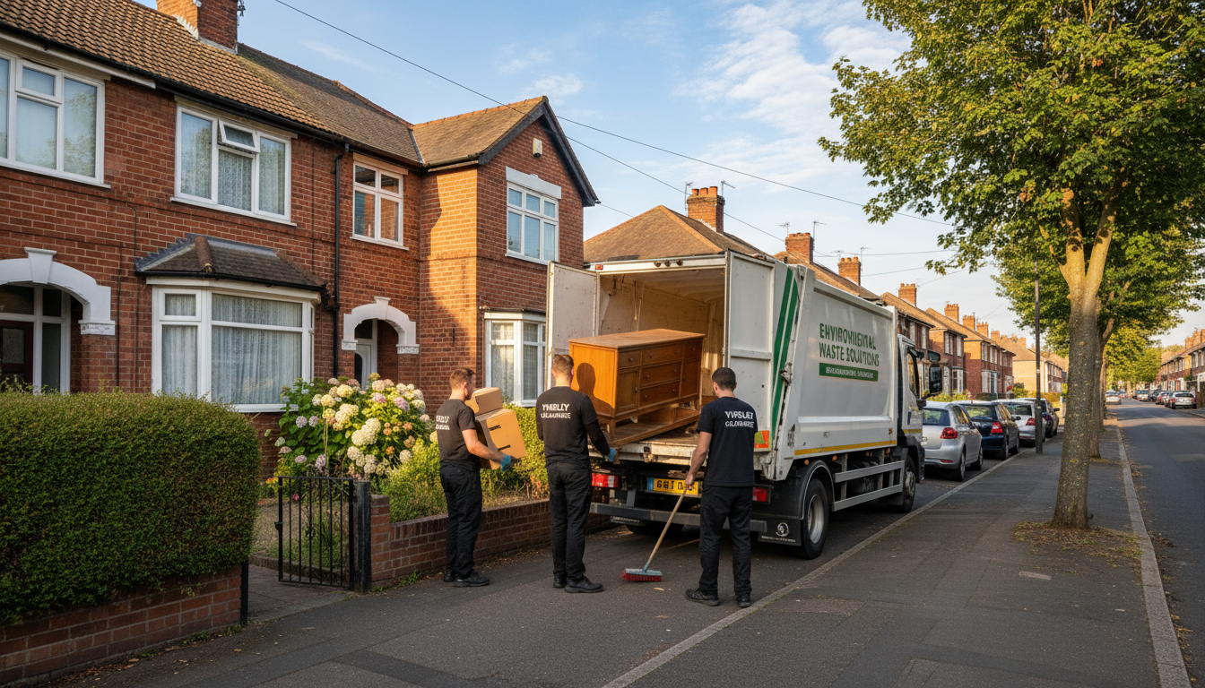 Professional House Clearance team in Yardley loading waste into van
