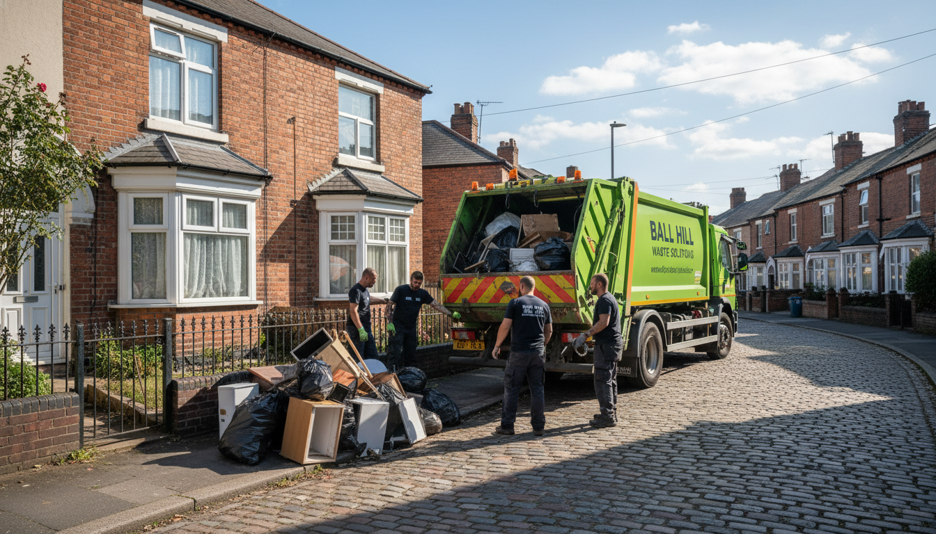 Professional Junk Removal team in Ball Hill loading waste into van