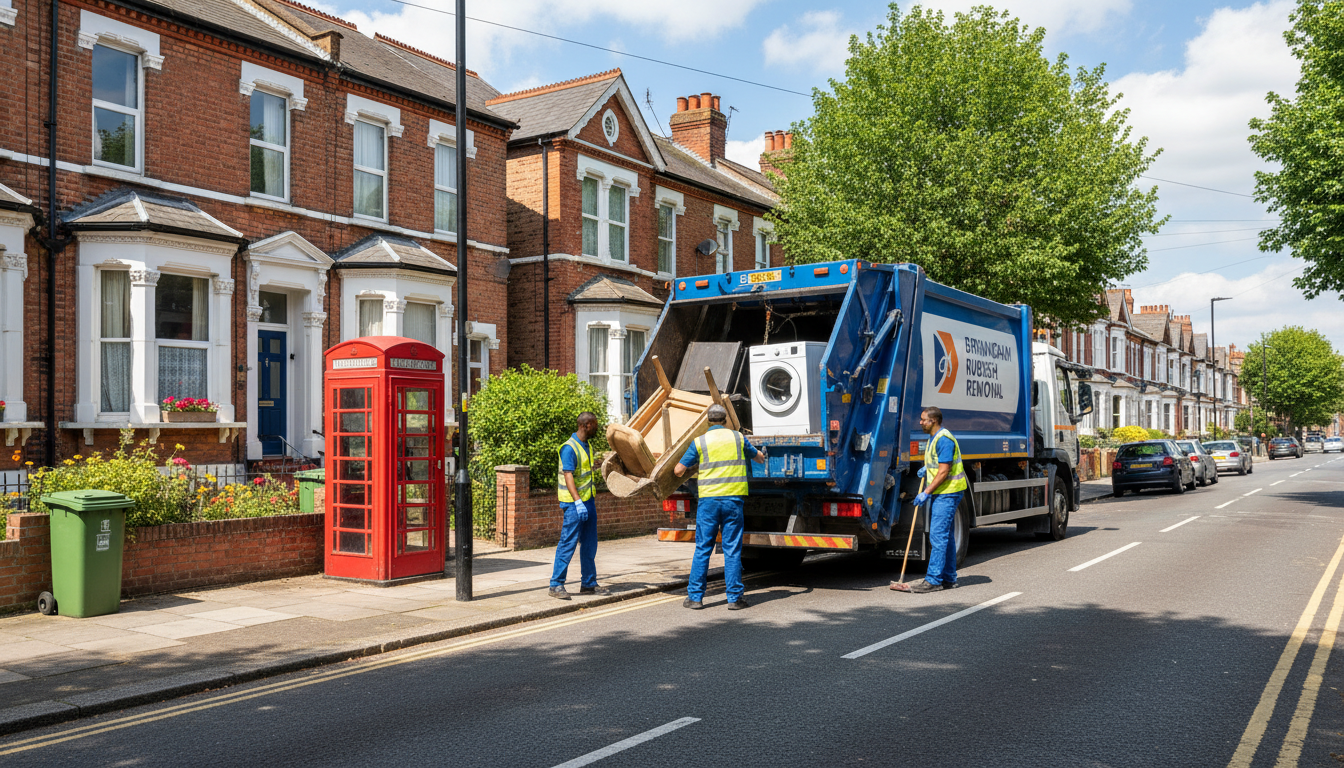 Professional Junk Removal team in Birmingham loading waste into van