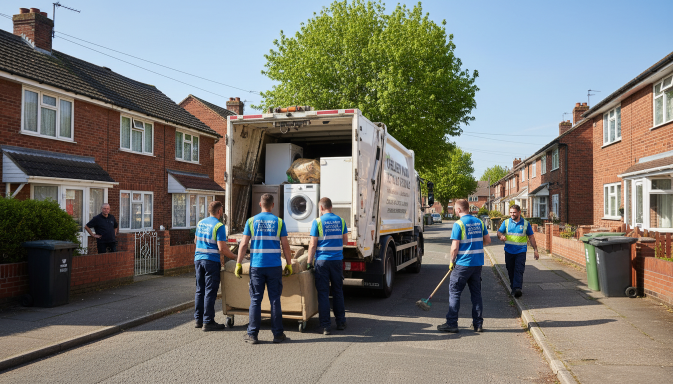 Professional Junk Removal team in Chelmsley Wood loading waste into van