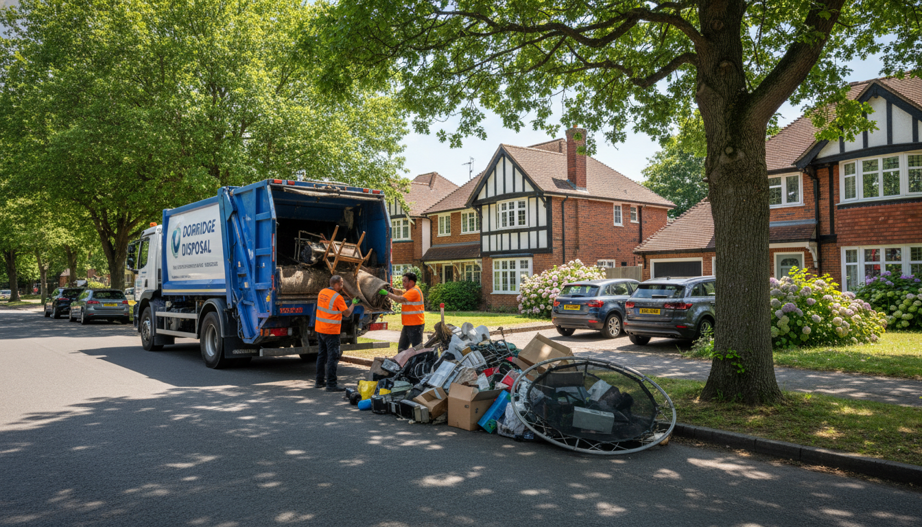 Professional Junk Removal team in Dorridge loading waste into van