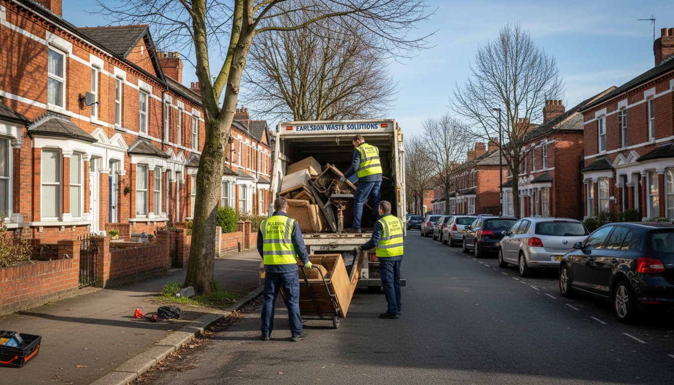 Professional Junk Removal team in Earlsdon loading waste into van