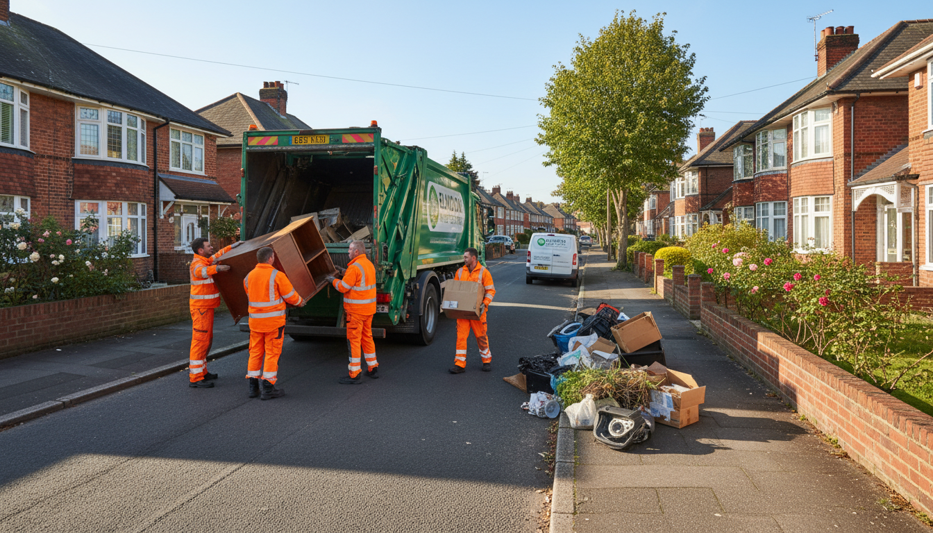 Professional Junk Removal team in Elmdon loading waste into van