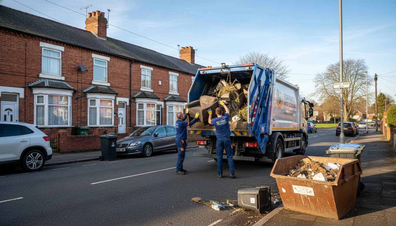 Professional Junk Removal team in Fordbridge loading waste into van