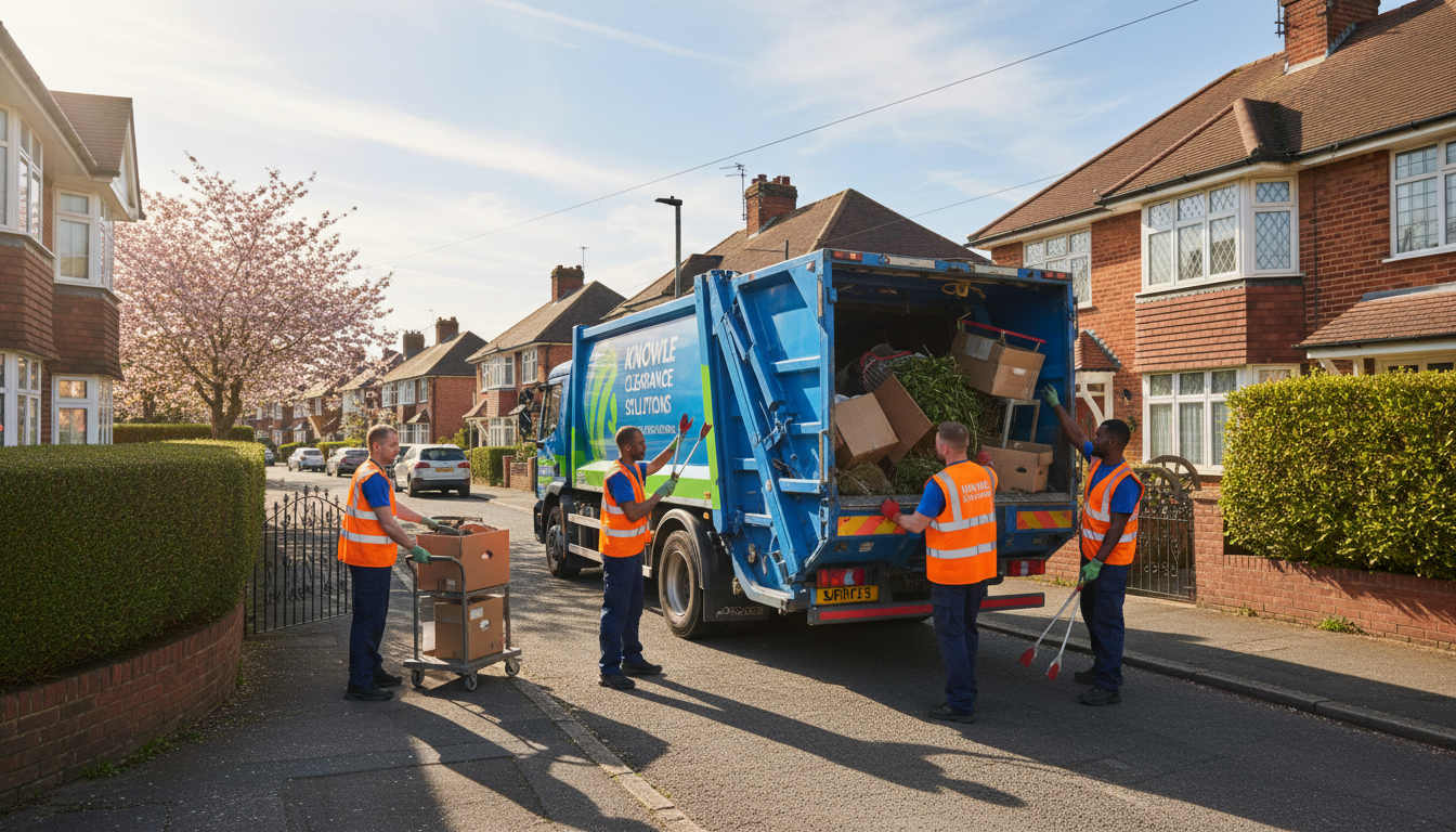 Professional Junk Removal team in Knowle loading waste into van