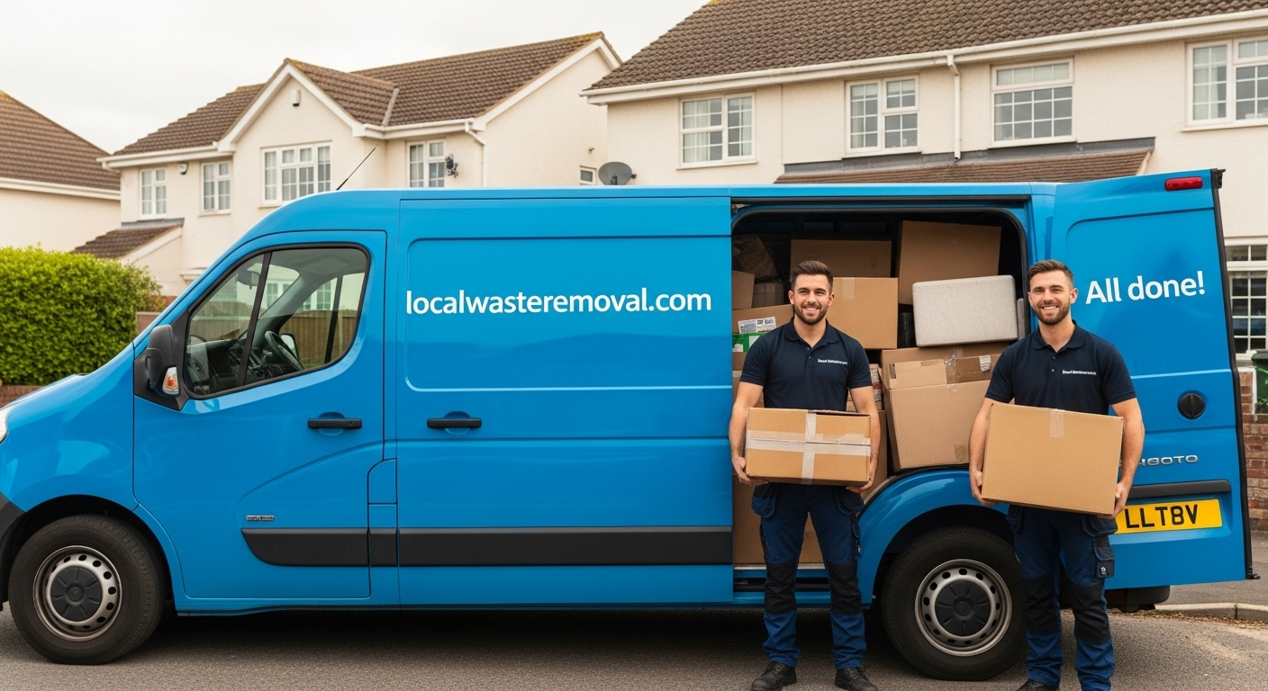 Professional Junk Removal team in Maney loading waste into van
