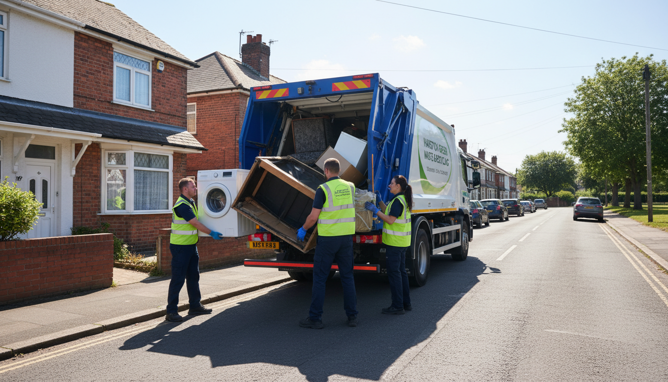 Professional Junk Removal team in Marston Green loading waste into van