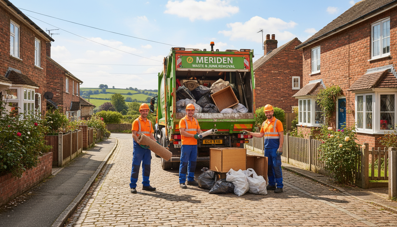 Professional Junk Removal team in Meriden loading waste into van