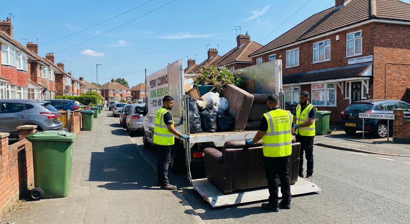 Professional Junk Removal team in Perry Common loading waste into van