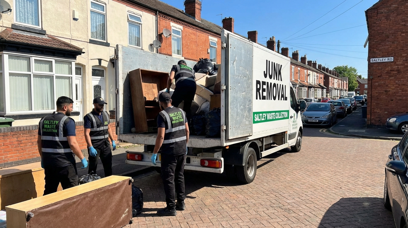 Professional Junk Removal team in Saltley loading waste into van