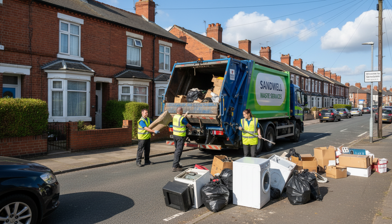Professional Junk Removal team in Sandwell loading waste into van