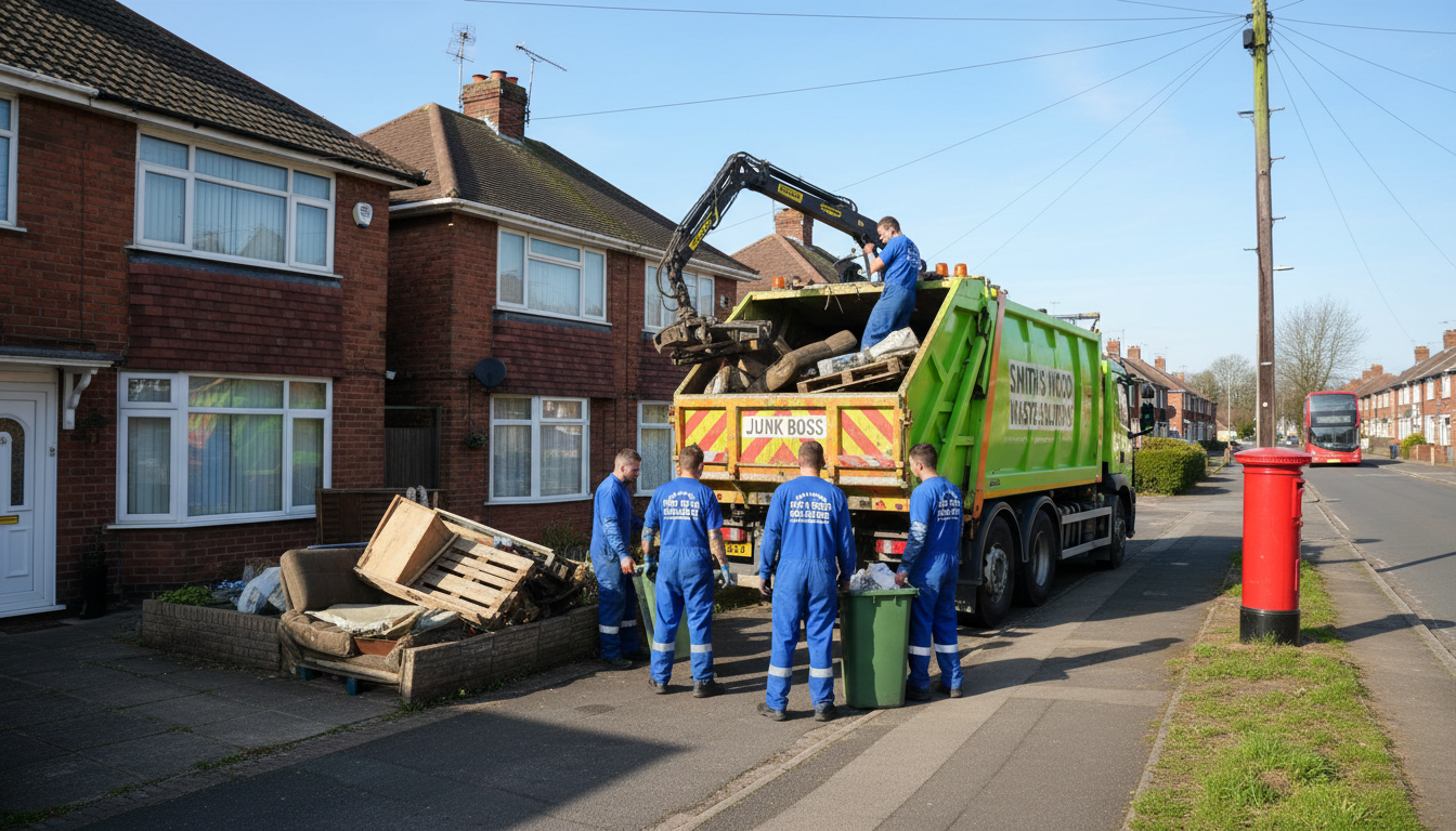 Professional Junk Removal team in Smith's Wood loading waste into van