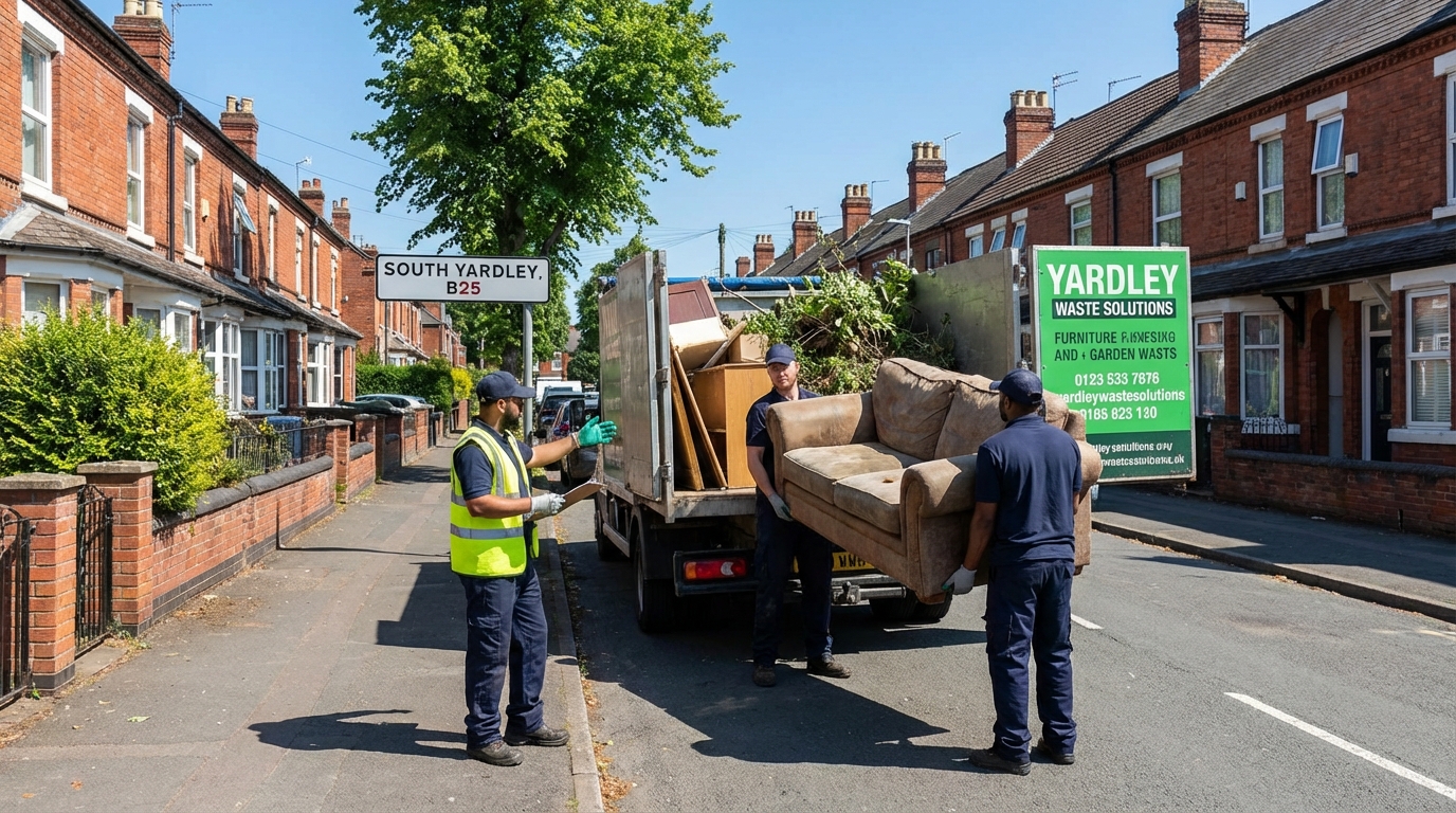 Professional Junk Removal team in South Yardley loading waste into van