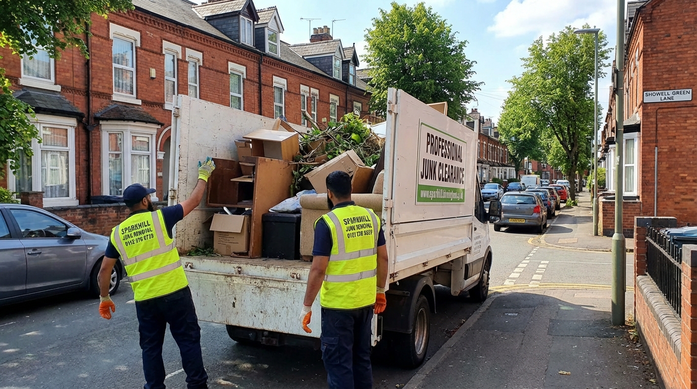 Professional Junk Removal team in Sparkhill loading waste into van