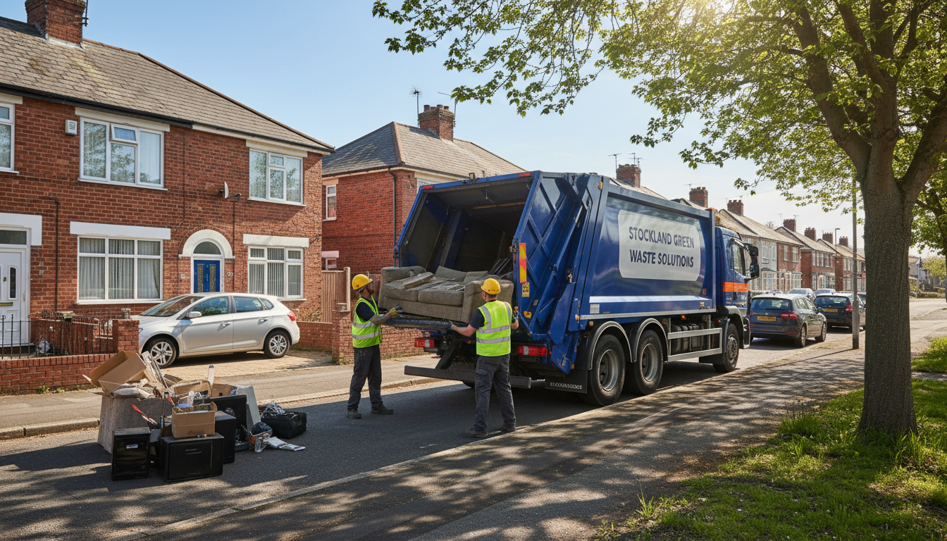 Professional Junk Removal team in Stockland Green loading waste into van