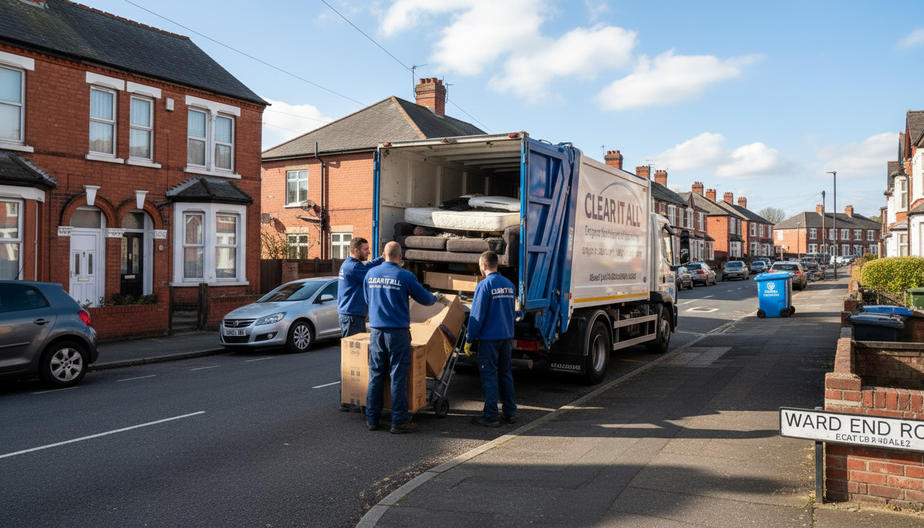 Professional Junk Removal team in Ward End loading waste into van