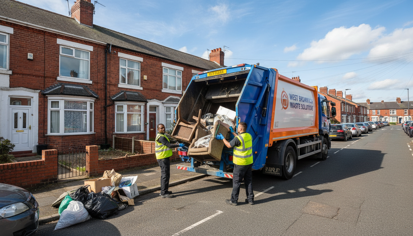 Professional Junk Removal team in West Bromwich loading waste into van