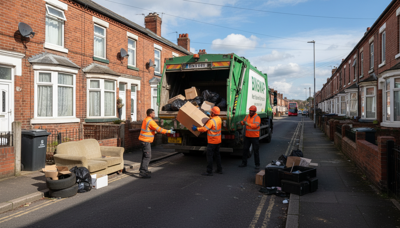 Professional Junk Removal team in Winson Green loading waste into van