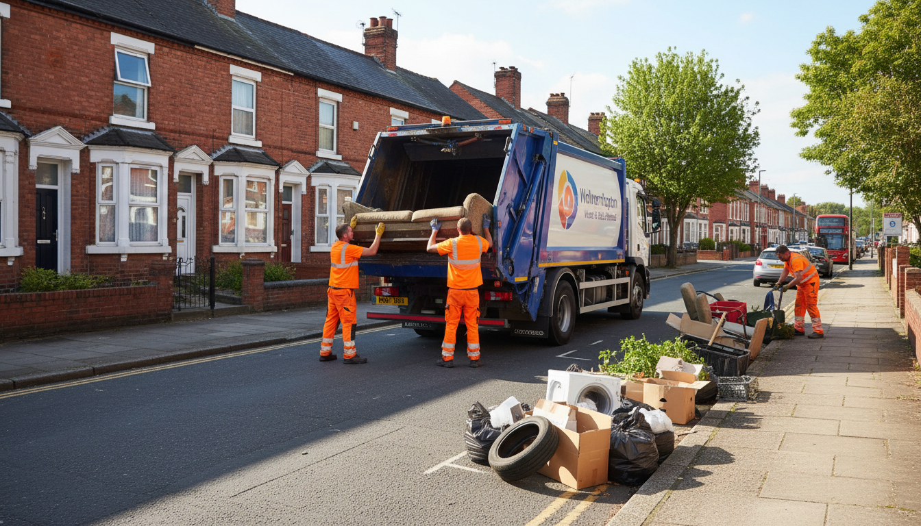 Professional Junk Removal team in Wolverhampton loading waste into van