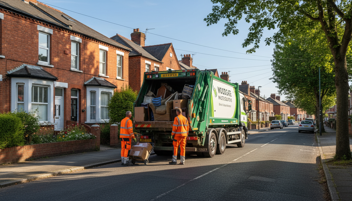 Professional Junk Removal team in Woodgate loading waste into van