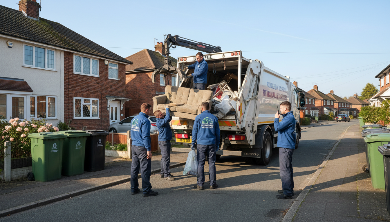 Professional Junk Removal team in Wylde Green loading waste into van