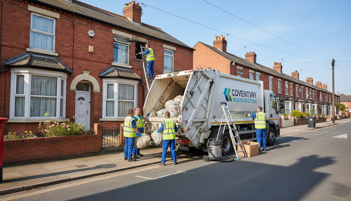 Professional Loft Clearance team in Coventry loading waste into van