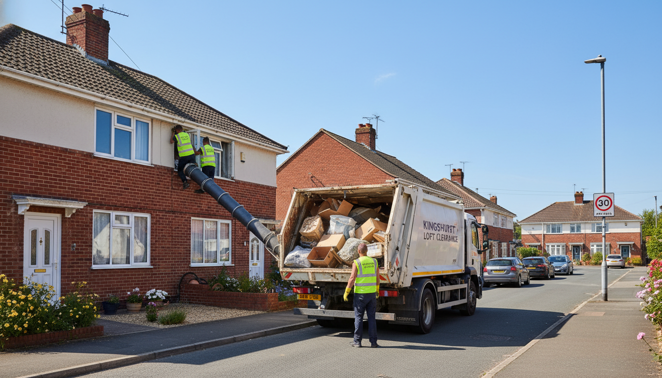 Professional Loft Clearance team in Kingshurst loading waste into van