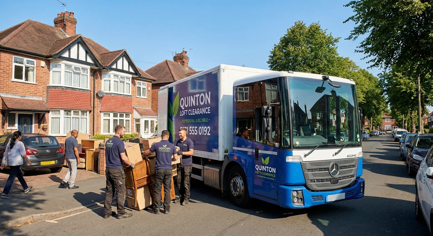 Professional Loft Clearance team in Quinton loading waste into van